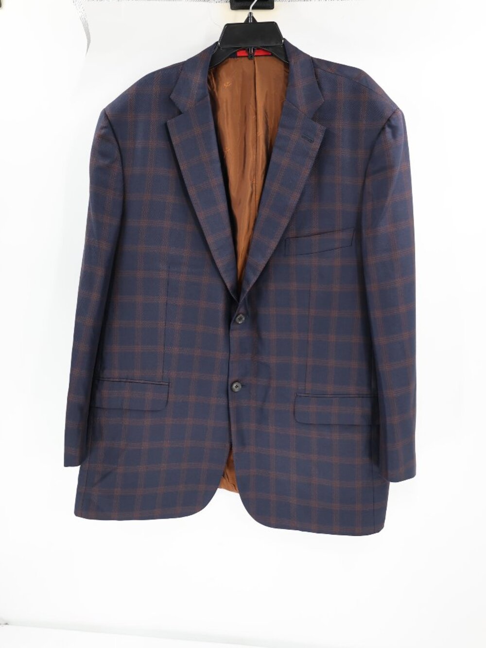 ISAIA NAPOLI Sport Coat Mens 52L Wool Silk windowpane Two Button Plaid notch
